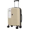 R.Leone Valigia da 1 Fino a Set 3 Bagaglio a mano 55x40x20 Ryanair, Medio, Grande Ultra Strong Antiurto Resistente Trolley rigido leggero 8 ruote in Polipropilene 9188 (Beige, M Valigia Media)