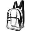 TSLBW Zaino Trasparente Mini PVC Trasparente Borsa da Scuola Impermeabile Zaino Trasparente Morbida 23 * 19 * 7cm Zaini Casual Giornaliero Borsetta Unisex per Lavoro Viaggiare Concerto Sport (S Nero)