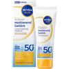 NIVEA SUN Breathable UV crema solare viso opacizzante colorata per pelli chiare SPF 50+ Protezione solare 40 ml