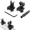 ProWildGear Flip-up collapsible front and rear fibre-optic iron sights with adjustment tool for 21mm Picatinny rails For Rifle Scope Tactical