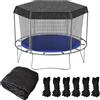 ARSBORUI Copertura Parasole per Trampolino, Ø 183 244 305 366 427 cm Copertura per Trampolino, Resistente ai Raggi UV & Antipolvere, Facile da Installare, Protezione Solare per Esterni (183cm - 6 pali)