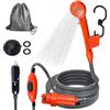BYZESTY Doccia da campeggio portatile, DC 12 V, presa di accensione per sigaro, per esterni, campeggio, doccia con soffione doccia, set doccia mobile, doccia per camper, auto, campeggio, viaggi