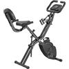 Healfith Bicicletta Cyclette Pieghevole da Casa, Bike Fitness Silenzioso con 8 Livelli di Resistenza Magnetica, Display LCD, Design Compatto Salvaspazio per Allenamento Cardio Indoor