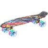 ERNAN Skateboard 22in Mini Cruiser Skateboard Completo retrò per bambini, ragazzi, adolescenti, adulti, principianti, ruote luminose a LED,carico massimo 99,8 kg (Graffiti)