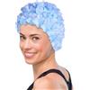 LearnLyrics Cuffia da bagno con fiori, adorabili berretti da bagno, cuffia da bagno floreale vintage | cuffia da bagno in tessuto stile retrò con fiori, cuffia da bagno per donna, capelli lunghi e corti, per