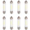 A2ZWORLD 8pcs Lampadine LED Siluro 39mm, T11 SV8.5 C5W 12V Luce per Auto, 1 COB 1W 100lm, Bianco Freddo 6500K