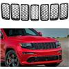 sportuli 7 inserti per griglia anteriore per Jeep Grand Cherokee WK 2014-2016 | Griglia a nido d'ape nera lucida adatta per Laredo/Altitude/Limited/Overland/Summit