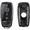 M.JVisun Cover portachiavi in fibra di carbonio forgiata per Mercedes-Benz AMG A220 CLS Classe E Classe E63S GLE 350 4Matic Classe S Telecomando auto smart per uomo donna - per logo stemma