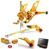 Arashi (Version2.0) Regolabile Pedane Arretrate Pedane Poggiapiedi per Suzuki GSXR 600 750 2006-2010, Oro Accessori Pedalino Posteriori Pedaline