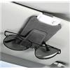 BaronHong Porta occhiali da sole per auto, clip di supporto in pelle, gancio magnetico per occhiali da sole con scomparto per biglietti (grigio, M)