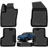 W-Parts 4 TAPPETI - TAPPETINI IN GOMMA A VASCA 3D TPE PER FIAT 500X dal 2014 al 2024