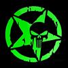 ERREINGE Sticker TESCHIO STELLA MILITARE ARMY VERDE FLUO Adesivo prespaziato in PVC per Decalcomania Parete Murale Auto Moto Casco Camper Laptop - cm 30