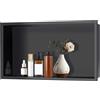 FTL Nicchia Doccia Incasso 60 x 30 x 10cm,Nicchia da Parete in Acciaio Inox,Nero Nicchia per Bagno Senza Telaio, Nicchia Mensole per Bagno Singola