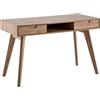 FineBuy - Scrivania da ufficio, 120 x 55 x 77 cm, in rovere con spazio di archiviazione, design scandinavo con cassetti, tavolo per computer portatili, studio con gambe in legno massiccio