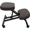 Mendler Sedia Sgabello Pouf posturale ergonomica con Ruote Altezza Regolabile HWC-E10 Ecopelle - Marrone Scuro