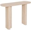ATMOSPHERA CREATEUR D'INTERIEUR Atmosphera - Tavolino consolle Anaya - Mobile da ingresso dal design moderno - Piano ovale effetto travertino - Legno beige con finitura opaca - 110x35cm