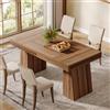 Tribesigns Tavolo da Pranzo da 140 cm per 4-6 Persone, Legno Tavolo da Pranzo Rettangolare con gambe robuste per cucina, tavolo da pranzo moderno di metà secolo, marrone