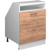 Vicco Mobile cucina sottotetto R-Line, Rovere dorato, 60 cm con 2 cassetti, carcassa 60 cm profondità, per la libera combinazione all'interno di sistemi cucina modulari