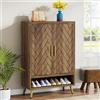 Tribesigns Scarpiera a 7 ripiani con 2 ante, scarpiera con 2 ante in legno, credenza con ripiani regolabili, per ingresso, corridoio, soggiorno, 75 x 37 x 110 cm, J0345