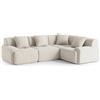 MILYsofa Divano modulare angolare 4 posti con, tessuto chenille, fodere dei cuscini removibili (Bianco Avorio, 4 posti)