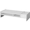 Generico Supporto Per Monitor Bianco, Visualizzazione Ergonomica, 49x20,4x10 Cm, Ripiano Per Organizer Da Tavolo Da Tavolo, Supporto Per Laptop E Computer, Stabilità Della Base Antiscivolo, Per Giochi Per Stud