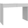 MATKAM Scrivania Astral H 78 x L 115 x P 40 cm, piano in laminato, 2 cassetti con guide in metallo su rotelle, pannelli laterali (bianco)