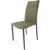 Cribel Dedis Set 6 Sedie Imbottite Fango in Tessuto Mozart | Set 6 sedie Dedis in tessuto Mozart fango, 58 x 44 x 97 cm, con seduta a 46 cm e struttura in metallo dal design moderno.