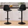 FENIXSHOP24 2 SGABELLI da Bar per Salotto Cucina PENISOLA Sedia Girevole Regolabili in Altezza - X Hotel Ufficio CASA (Nero)