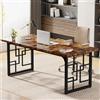 Tribesigns Scrivania 160 cm per Laptop, Ufficio, Studio, Home Office, Computer, Camera da Letto - Stile Industriale, Struttura in Metallo, Marrone Vintage e Nero