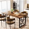 Tribesigns Tavolo da Pranzo rettangolare da 160 cm per 6 persone, Tavolo da Cucina in Legno di Grandi Dimensioni con Struttura in Metallo, Tavolo da pranzo industriale, Marrone Rustico