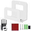 Umllpet Supporto da Parete Router Senza Fori, Supporto WiFi Metallo Adesivo, Mensola a Muro 100x65x40mm per Router WiFi, Modem, Decoder TV, Organizzazione Cavi, Scatola Internet, Casa Ufficio Camera da Letto