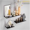 PAVSTINE Scaffale da Parete in Metallo 3 Pezzi, Mensola, Mensole Nere da Muro, Libreria Sospesa, Porta Vinili da Parete, Floating Shelf per Salotto, Cucina, Cameretta, Ufficio