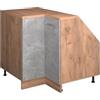 Vicco Mobile cucina angolare per sottotetto R-Line, Calcestruzzo, 75.6 cm con 1 porta, carcassa dell'armadio profondità 60 cm, per la libera combinazione all'interno di sistemi cucina modulari