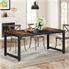 Tribesigns 160 x 80 cm, tavolo da pranzo industriale per 4-6 persone, tavolo da pranzo rettangolare per sala da pranzo, cucina, soggiorno, con robuste gambe in metallo (marrone rustico)