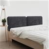 DHOME Testiera Imbottita Liscia Arrotondata in Lana Ecologica per Parete Acustica Testate Fonoassorbenti Testata Letto Camera da Letto (Nero, 190cm Dual)