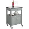 SoBuy Carrello cucina salvaspazio, piano inox & 4 ruote, 60x92x44cm