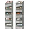 SONGMICS Organizer Armadio da Appendere, Portaoggetti da Appendere a 5 Scomparti, Organizzatore Armadio Salvaspazio con Tasche, 140 x 40 x 15 cm, Grigio Tortora, Collezione Tina RDH011GD01