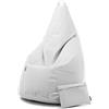 Avalon - Puff Poltrona Sacco Pera in Ecopelle Deluxe, Pouf Sacco di Qualità Sartoriale, Bean Bag per Sedersi Ergonomico, Pouf Sacco Impermeabile, OMAGGIO Pochette-Made in Italy(70x130cm-Bianco)