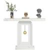 Tribesigns Tavolo Consolle Ingresso Bianco, 100cm Moderno Tavoli Consolle con Base a Pendolo, Stampa su Marmo Tavolo Consolle in Legno per Ingresso Soggiorno