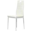Arredo Stock Sedia in ecopelle bianca con struttura in metallo bianco, 42x49x97 cm