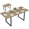 HOMCOM Tavolo da Pranzo Allungabile per 6-8 Persone con Pannelli Rimovibili, 140-180cm Tavolo Allungabile Rettangolare con Base in Acciaio, Stile Industriale, per Sala da Pranzo Soggiorno, Color Legno