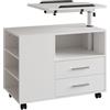 Vicco Comodino camera da letto Bora, Bianco, 80 x 88 cm con piano di lavoro regolabile, con piano di lavoro girevole e ruote per un utilizzo flessibile