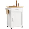 SoBuy Carrello cucina mobile cucina salvaspazio mobiletto cucina con cassetto e anta credenza cucina madia cucina bianco-naturale 68x46x90cm FKW102-WN
