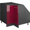 Vicco Mobile cucina angolare per sottotetto R-Line, Rosso lucido, 75.6 cm con 1 porta, carcassa dell'armadio profondità 60 cm, per la libera combinazione all'interno di sistemi cucina modulari