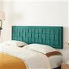 [en.casa] Testiera Imbottita da Parete per Letto Francese Testata in Velluto con Motivo Intrecciato Pannello Decorativo per Camera da Letto 140 x 50 cm - Verde