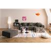 MILYsofa Divano modulare angolare 4 posti con penisola, tessuto chenille, fodere dei cuscini removibili (Marrone Cenere, 4 posti con penisola)