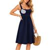 Lanunlly Vestito Donna Estivo Corto Colletto Quadrato Senza Maniche Fascia Elastico Abito Elegante Comodi Casual Vestiti da Sera a Balze Stile Increspato Aderente Miniabito per Party Cocktail Vacanze
