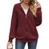 PANOZON Donna Felpa con Cappuccio Manica Lunga Zip Solido Classica Maglia Giacca Casual Hoodie Oversize Top(XL, Bordeaux)