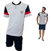 il granchio Pigiama Uomo Cotone Corto - Pigiama Uomo Cotone Leggero - Pigiama Uomo Estivo Corto (1052 Grigio, M)