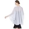 BEAUTELICATE Coprispalle Chiffon Donna Elegante Scialle Cardigan Kimono Lungo con Giromanica Trasparente Cover Up Estivo Mantelle per Abiti Sposa Damigella Matrimonio Festival (Bianco)
